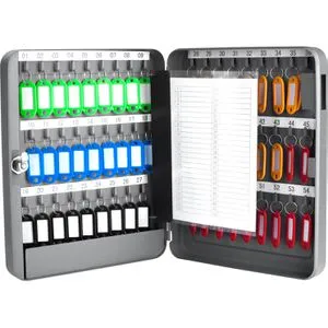 Pavo Schlüsselschrank 54 Haken Dunkelgrau 8027040 - Schlüsselschrank für 54 Schlüssel, abschließbar und ideal für Büros oder Organisationen, sorgt für sichere Aufbewahrung und Ordnung.