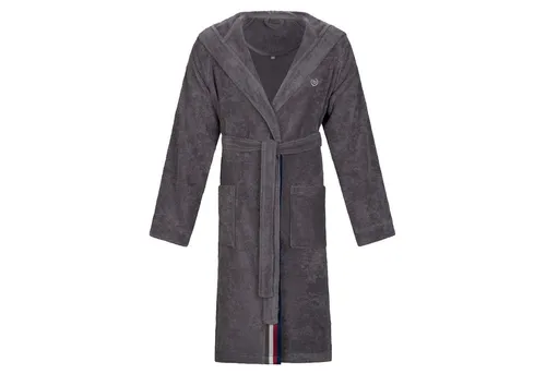 Bugatti Bademantel Decimo, Grau, Gr. S - Hochwertiger Bademantel aus flauschigem Textil, Oeko-Tex® Standard 100, ideal für Herren und perfekt für entspannte Stunden zu Hause.