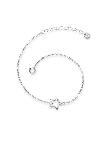 Glanzstücke München Damen-Armband Stern aus Sterling Silber - Elegantes Armband aus 925er Sterlingsilber mit filigranem Stern-Design, ideal für jeden Anlass. Anlaufgeschützt und mit verstellbarem Verschluss für perfekten Sitz.