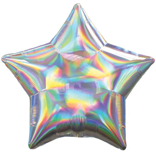 Folienballon,Ballon, Stern, silber-irisierend,Deko, Jubiläum,Hochzeit,Geburtstag
