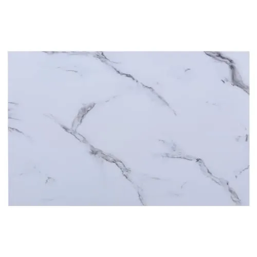 Glasplatte als Tischplatte in 100x60cm Facettenschliff, Schutzplatte mit 6mm ESG Sicherheitsglas (Marmoroptik Weiß)