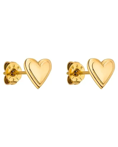 Purelei Paar Ohrstecker Secret Love in Herzform, Gold - Ohrstecker in Herzform aus hochwertigem Edelstahl, elegant und ideal für jeden Anlass, perfekt für romantische Geschenke oder alltägliche Looks.