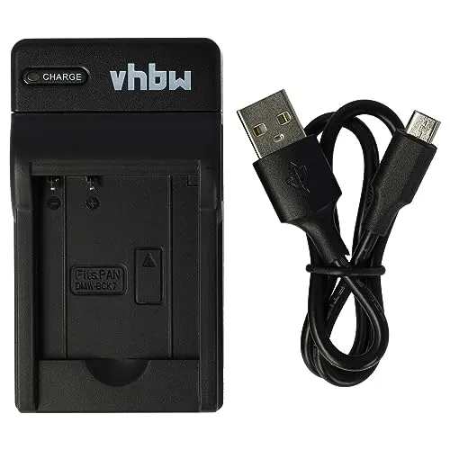 vhbw USB Ladegerät kompatibel mit Panasonic Lumix DMC-S2, DMC-S2K, DMC-S2P, DMC-S2V Kamera Camcorder/Akku - Ladeschale, Ladeanzeige, 4,2 V