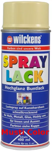 1x400ml Lackspray Farbspray Lack Sprühfarbe Sprühdose H. Glanz Elfenbein RAL1014
