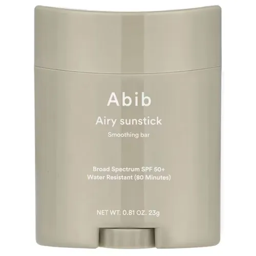Abib Airy Sunstick Smoothing Bar SPF50+ - 23 g - Praktischer Sonnenschutz für unterwegs, zieht schnell ein und bietet hohen Lichtschutz. Ideal für die tägliche Anwendung.