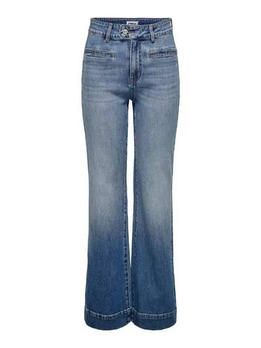 ONLY Weite Jeans ONLJuicy - Hochwertige Blue Denim - Stylische High Waist Jeans in unifarbenem Design, ideal für lässige Outfits. Bequem durch 99% Baumwolle und 1% Elasthan, perfekt für jede Gelegenheit.