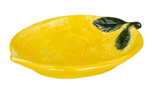 Levandeo® Dekoteller, Teller Zitrone Keramik 21cm ZItronenschale Sommer Obst Dekoschale