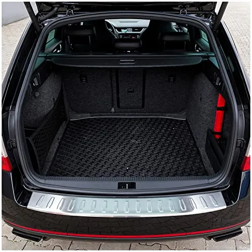 tuning-art 967 Edelstahl Ladekantenschutz für Skoda Octavia 3 RS Kombi - Hochwertiger Stoßstangenschutz aus 0,7 mm V2A Edelstahl, präzise Passform und einfache Montage für optimalen Schutz und Stil.