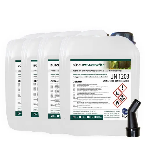 20L BÜSCH SK-2TK Alkylatbenzin im 5-Liter-Kanister für 2 Takt Motor (4x5L)