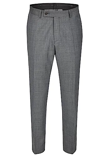 Daniel Hechter Modern Fit Herren Anzughose Größe 50 Grau - Elegante Anzughose ohne Bundfalte aus zweifarbigem Struktur-Gewebe. Modern Fit für eine leicht taillierte Passform, ideal für den professionellen Einsatz.
