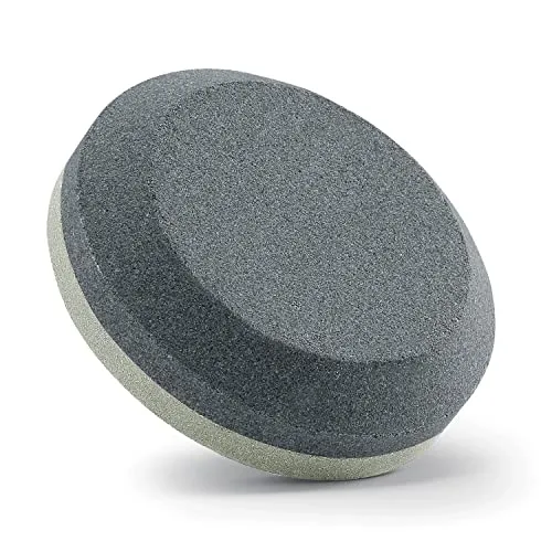 TELANKS 2 IN 1 Schleifstein Axt und Messer 120/280 Körnung, Rund Schärfer Puck, Abziehstein für Messer für Beil Gartengeräte Küchenmesser Meißel Äxte