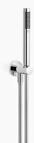Dornbracht Schlauchbrausegarnitur mit integriertem Brausehalter - Moderne Duschbrausegarnitur aus poliertem Chrom, ideal für stilvolle Badezimmer und bietet praktischen Komfort mit integriertem Brausehalter.