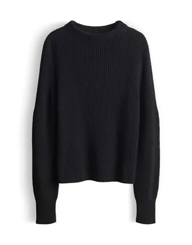 OPUS Damen Pullover | PONTELLE Regular Strickpullover aus nachhaltigem BCI Cotton Black, 34
