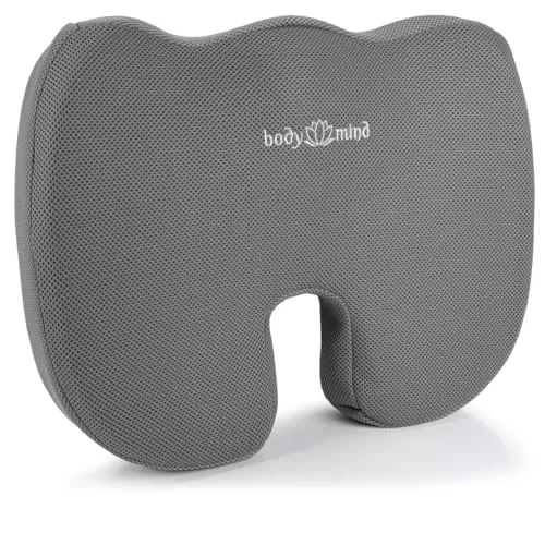 Body & Mind® Orthopädisches Sitzkissen Keilkissen Ergonomische Stuhlauflage Bürostuhl-Kissen; Autositz-Kissen; Schmerzreduzierend, Fördert Durchblutung, Entlastet Steißbein & Wirbelsäule (H3 - Hart)