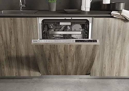 Haier WASHLENS SERIE 6 XIB 5C1S3FS Geschirrspüler - Vollintegrierter Einbau-Geschirrspüler für 15 Maßgedecke, energieeffizient mit Inverter-Motor und Dampffunktion. Smart Home-kompatibel mit Wi-Fi für einfache Steuerung.