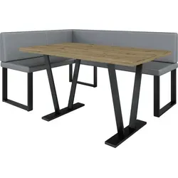 Eckbank AKIKO METAL mit Tisch 168x128 links - Eckbankgruppe für Ihrem Esszimmer, Küche modern, Sitzecke, Essecke. Perfekt für Küche, Büro und ...