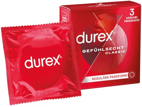 «Gefühlsecht Classic» 3 hauchzarte Markenkondome mit Easy-On - Kondome für ein natürliches Gefühl, rezeptfrei, von Reckitt Benckiser - ideal für ein sicheres und angenehmes Erlebnis.
