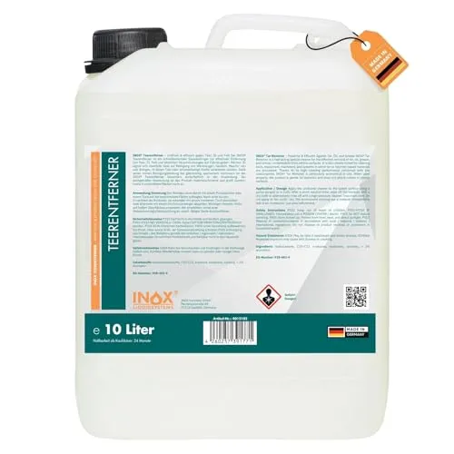 INOX® Auto Teerentferner 2 x 10L - Teerreiniger für Innenraum und Außen - Klebstoffentferner Baumharzentferner - Industriereiniger schonend zu Autolack und Chrom