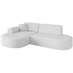 Altdecor Ecksofa 3-Sitzer L-Form, Weiß in weiß von ALTDECOR