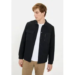 camel active Herren Sweat-Overshirt Dunkelblau - Funktionsjacke mit teilweise gesteppter Oberfläche und praktischen Brusttaschen, ideal für lässige Outfits und vielseitige Trageoptionen.