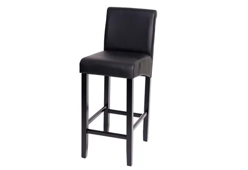 PROREGAL® Barhocker Barhocker mit Lehne Sitzhöhe 75cm Holz Schwarz matt Kunstleder (1 St), Stabil, bequem und hochwertig, ein echter Hingucker