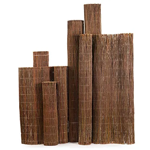 MC.Sammler Weidenmatte Sichtschutz Zaun für Balkon und Terrasse - Windschutz & Sonnenschutz - Weidenzaun in 22 Größen (Gartenzaun 110 x 500 cm) - Holz Sichtschutzmatte für Haus und Garten