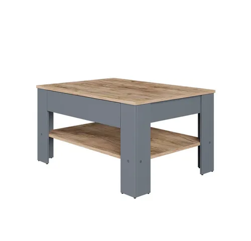 Vicco Couchtisch Milan, Anthrazit/Goldkraft Eiche - Praktischer Stauraum - Couchtisch Milan in Anthrazit/Goldkraft Eiche mit ausziehbarer Schublade für Snacks und Getränke. Ideal für gemütliche Fernsehabende und Teil einer vielseitigen Möbelserie.