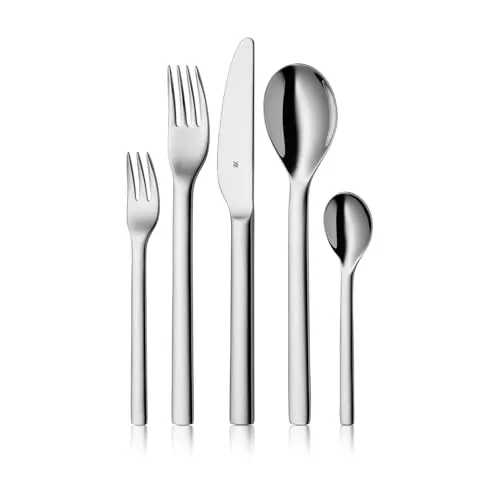 WMF Habitum Edelstahl Besteck Set 6 Personen, Essbesteck Set 30 teilig, Monobloc-Messer, Cromargan Edelstahl poliert, glänzend, spülmaschinenfest