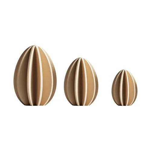 Shapes - Decorations Minimalistisches Ostereier Set – Deko Eier im Dreierset – Moderne Osterdeko für Wohnzimmer & Tisch – Zeitloses Design (Braun)