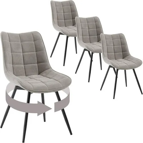 Woltu Esszimmerstuhl (4 St) - 360° Drehstuhl aus Samt mit Metallbeinen - Moderne Esszimmerstühle mit ergonomischem Design und 360° Drehfunktion für optimalen Komfort. Ideal für Küche, Esszimmer oder Home Office.