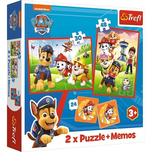 Trefl 93337 3 in 1 - 2X Memory-Spiel und Puzzles mit Märchenfiguren, fördert Kreativität und Spielspaß für Kinder ab 3 Jahren
