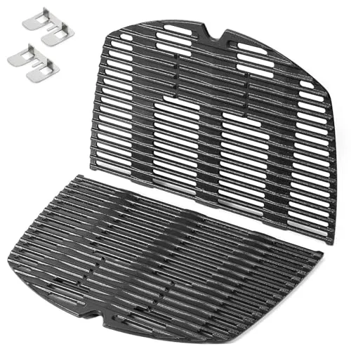 onlyfire Grillrost Gusseisen für Weber Q300, Q320, Q3000, Q3100, Q3200 – 2er-Set Ersatzrost