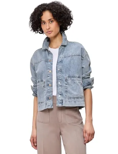 Street One Damen Jeansjacke in heller Waschung - Schlichte und moderne Denim Jacke mit Hemdkragen und langen Ärmeln, ideal für lässige Outfits und vielseitige Kombinationsmöglichkeiten.
