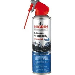 NIGRIN HyBrid Silikon-Gleitspray 500 ml - Reinigung & Pflege: Hochwirksames, kunststoffverträgliches Silikonspray für langanhaltenden Oberflächenschutz bis zu 12 Monate, ideal für empfindliche Materialien.
