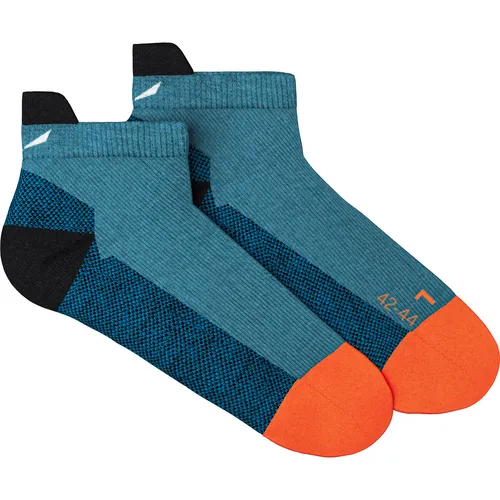 Salewa Mountain Trainer Merino Low Socks Men, Cendre Blue, 42-44 - Wandersocken für Herren, aus feuchtigkeitsregulierender Merinomischung, ideal für Trekking und Bergtouren. Strapazierfähig mit zusätzlicher Polsterung für höchsten Komfort.