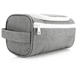 Intirilife Reisetasche in GRAU – Kulturbeutel mit Reißverschlüssen, vielen Aufbewahrungsmöglichkeiten und Tragegriff Reisetasche geeignet für Re