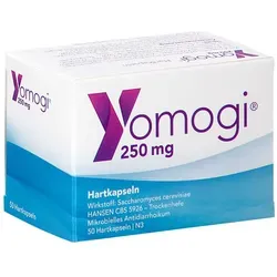 Yomogi 250 mg - Durchfallmittel - Arzneimittel zur Behandlung akuter Durchfallerkrankungen, auch bei Reisedurchfall. Enthält lebensfähige Trockenhefe (Saccharomyces cerevisiae HANSEN CBS 5926) zur effektiven Vorbeugung.