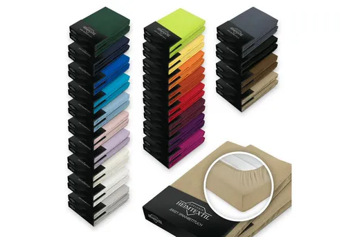 EXKLUSIV HEIMTEXTIL Spannbettlaken Doppelpack Jersey Spannbettlaken Premium, Jersey, Gummizug: rundum, (2 Stück), mit Rundumgummizug