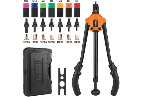 TACKLIFE Nietmutternzange Set mit 8 metrischen Dornen und 80 Stück - Nietenzangen-Set für präzise und zuverlässige Befestigungen, ideal für Heimwerker und Profis.