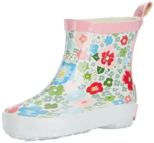 Playshoes Unisex Kinder Gummistiefel Halbschaft - Blumen, 26 EU - Stiefel für Mädchen, wasserdicht und ideal für verregnete Tage. Mit Reflektoren für Sicherheit und Einstiegshilfe für leichtes Anziehen.