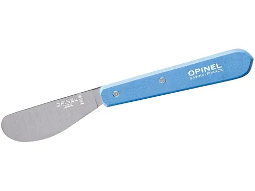 Opinel Aufstrichmesser No. 117 - Buttermesser mit hellblauem Buchenholzgriff