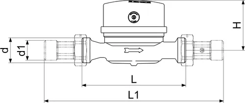 Wohnungswasserzähler Wasseruhr einstrahlig 2,5 m³ 3/4