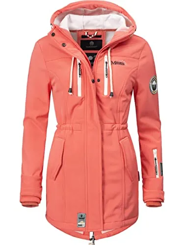 MARIKOO Damen Softshellmantel Zimtzicke Coral Gr. XS - Wasserdicht & Atmungsaktiv - Funktionsjacke für unbeständige Witterung, atmungsaktiv, winddicht und wasserfest (Wassersäule 7.000mm) - ideal für Outdoor-Aktivitäten in der Übergangszeit.