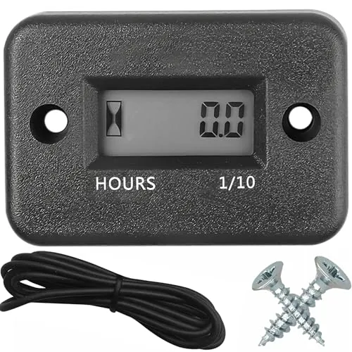 Retoo Betriebsstundenzähler Digitaler Motorsäge Stundenzähler Generator Wasserdichte Hintergrundbeleuchtung Drehzahlmesser Wartungsstundenzähler für Reiten Rasenmäher Rücksetzbarer Job-Timer