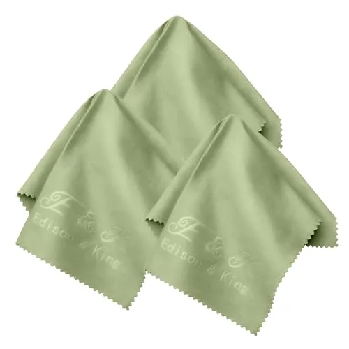 Brillenputztücher im XXL-Format - 50% biol. Abbaubar - 50% Mikrofaser (3 Stück 40x30 cm, grün)