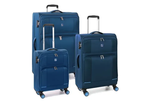 MODO by Roncato Trolleyset Star 2.0, 3-teilig mit 4 Rollen - 3-teiliges Kofferset aus robustem Polyester, ideal für Reisende. Ausgestattet mit TSA-Schloss, Packriemen und arretierbarem Griff für höchsten Komfort und Sicherheit.