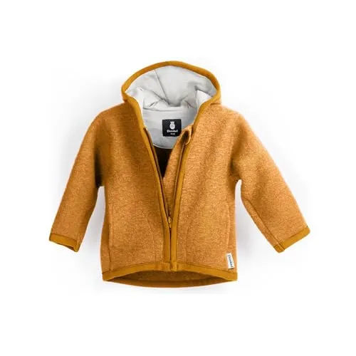 Ehrenkind Walkjacke für Kinder - Sportjacke aus 100% Natur Schurwolle, atmungsaktiv und temperaturausgleichend – ideal für aktive Jungen und Mädchen in der Größe 74/80.