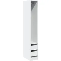 vidaXL Kleiderschrank Modern Weiß - Drohnen: Moderner Hochschrank aus robustem Holzwerkstoff mit viel Stauraum und elegantem Design, ideal für kleine Räume.