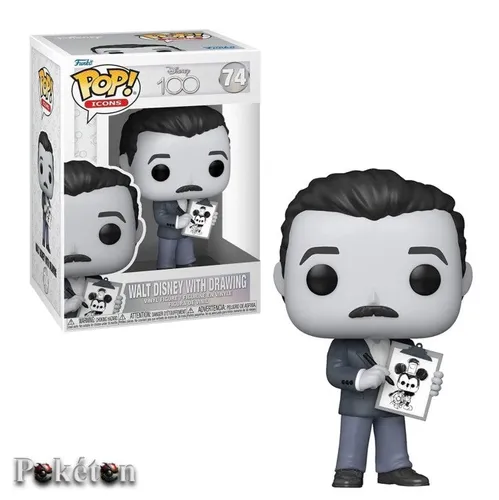 FUNKO POP Disney 100 #74 Walt Disney mit Zeichnung in schwarz von Funko