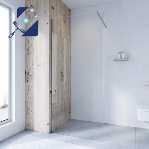 Duschglaswand Duschtrennwand 100 x 200 cm Glasduschwand Duche Duschabtrennung aus Klarglas 8mm mit Lotuseffekt-Beschichtung